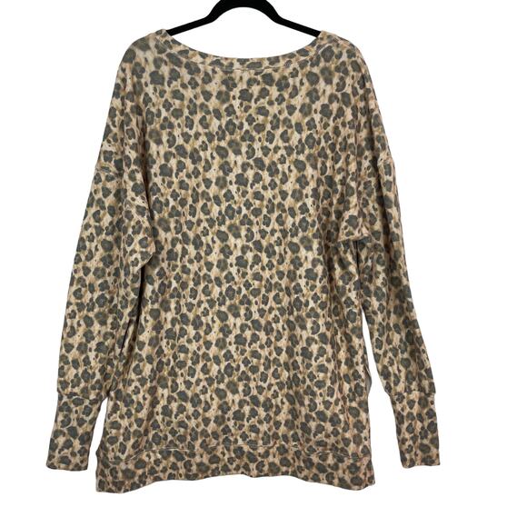 Chaser Womens 2X Animal Print Tunic Sweatshirt SOFT Crewneck Jaguar Leopard - Picture 6 of 7